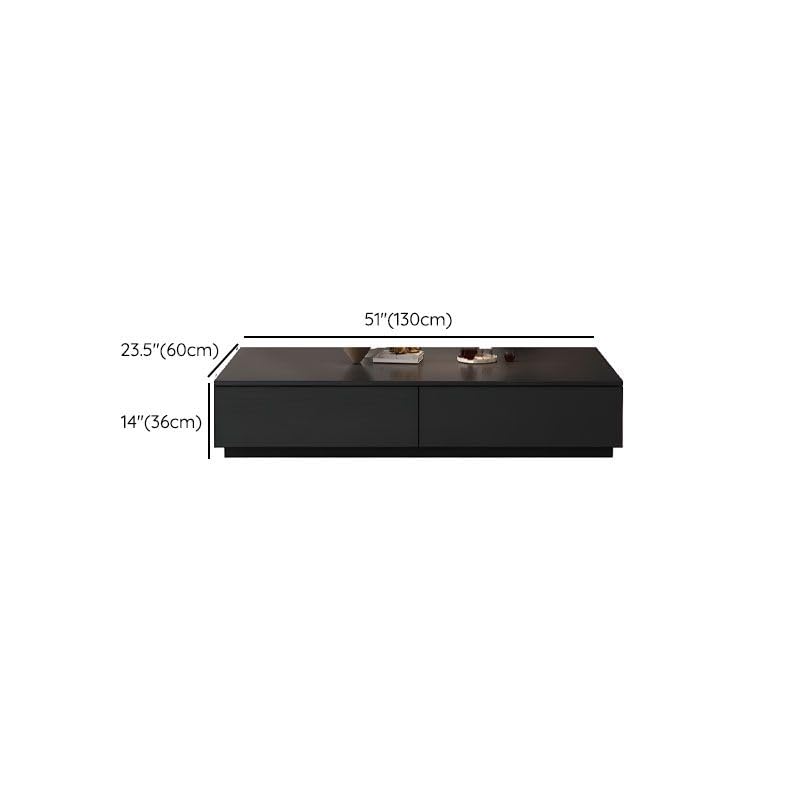 Black Wooden Coffee Table with Storage Drawers L632235