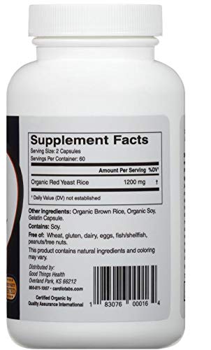 1200 mg Red Yeast Rice Capsules 120 Capsules H4563