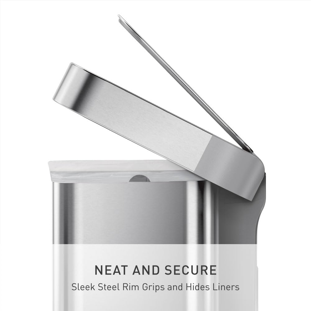 58L Dual Compartment Brushed Stainless Steel Kitchen Trash Can S7900