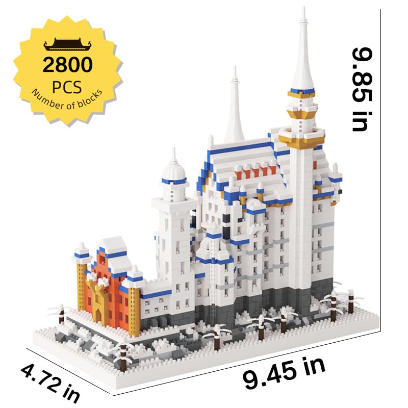 2801Pcs Swan Castle Architecture Micro Building Bricks Model Kit L3966