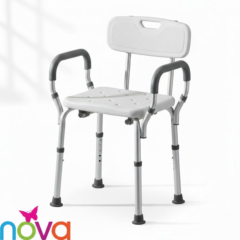 Bath Seat with Removable Arms & Back, 300 lb Capacity, Adjustable Height C275