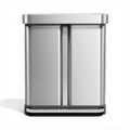 58L Dual Compartment Brushed Stainless Steel Kitchen Trash Can S7900
