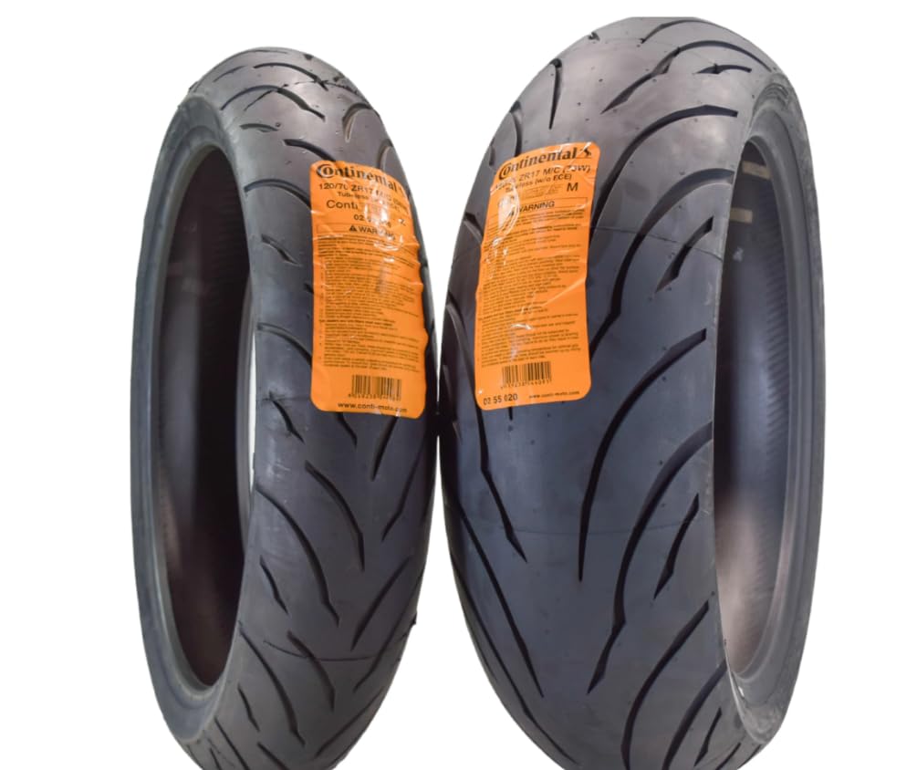120/70ZR17 Front and 180/55ZR17 Rear Sport Touring Motorcycle Tires 2 Pack B877636