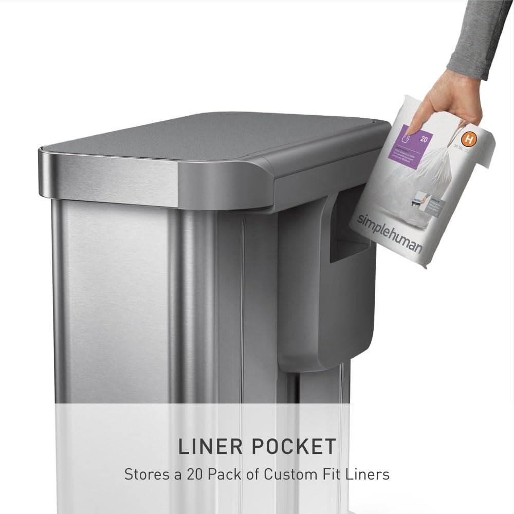 58L Dual Compartment Brushed Stainless Steel Kitchen Trash Can S7900