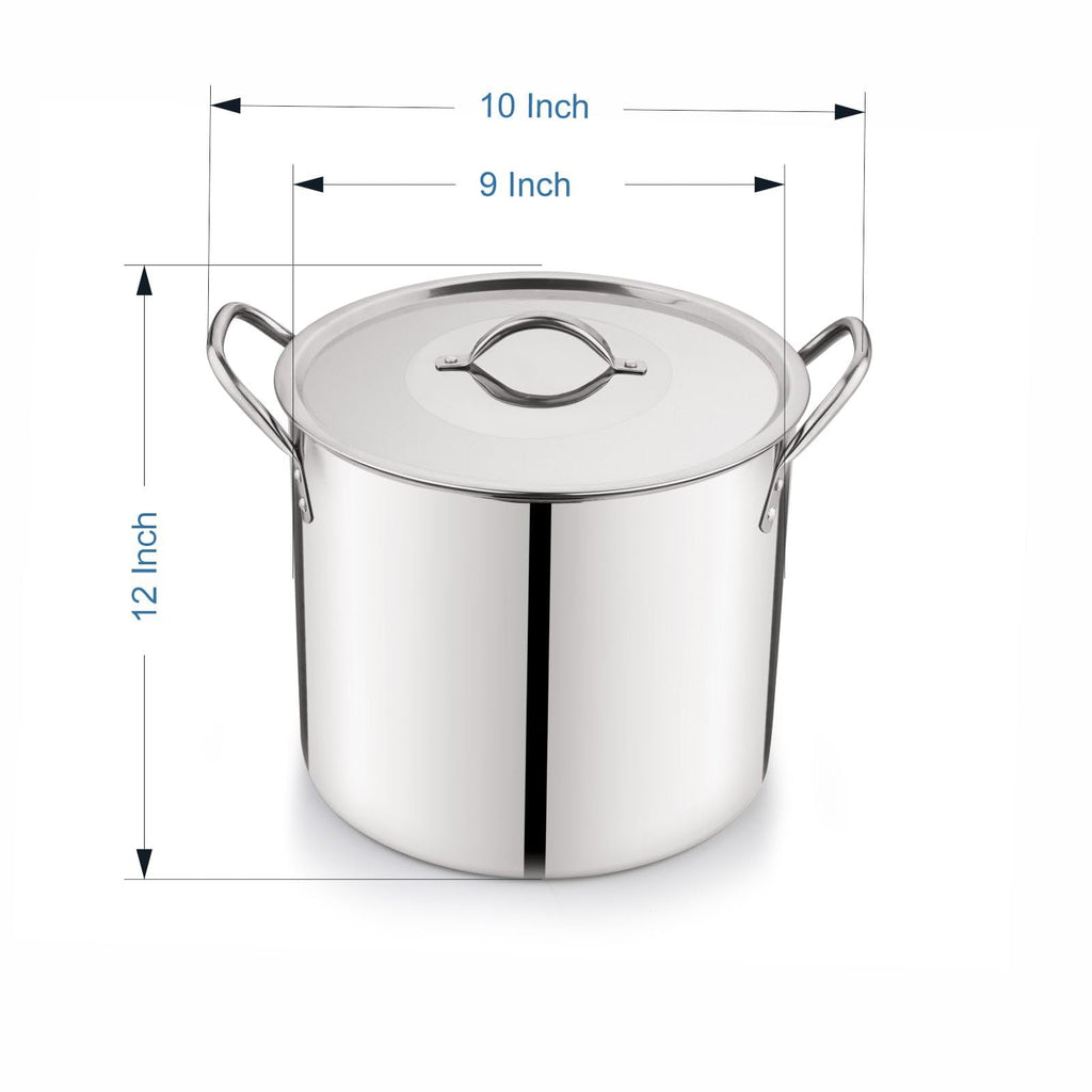 12 Quart Stainless Steel Stock Pot with Metal Lid W377666