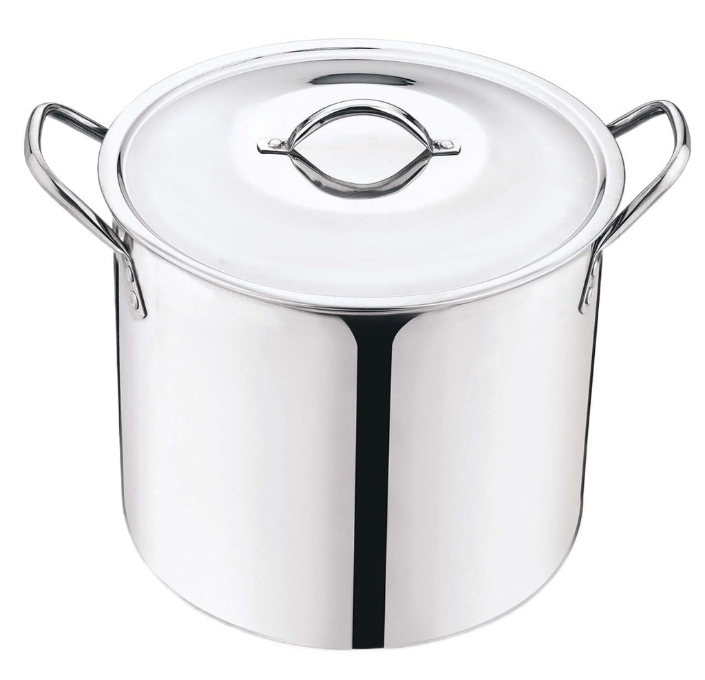 12 Quart Stainless Steel Stock Pot with Metal Lid W377666