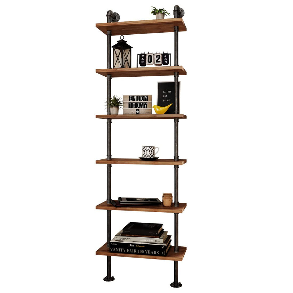 Industrial Pipe 6 Tier Bookshelf F20346