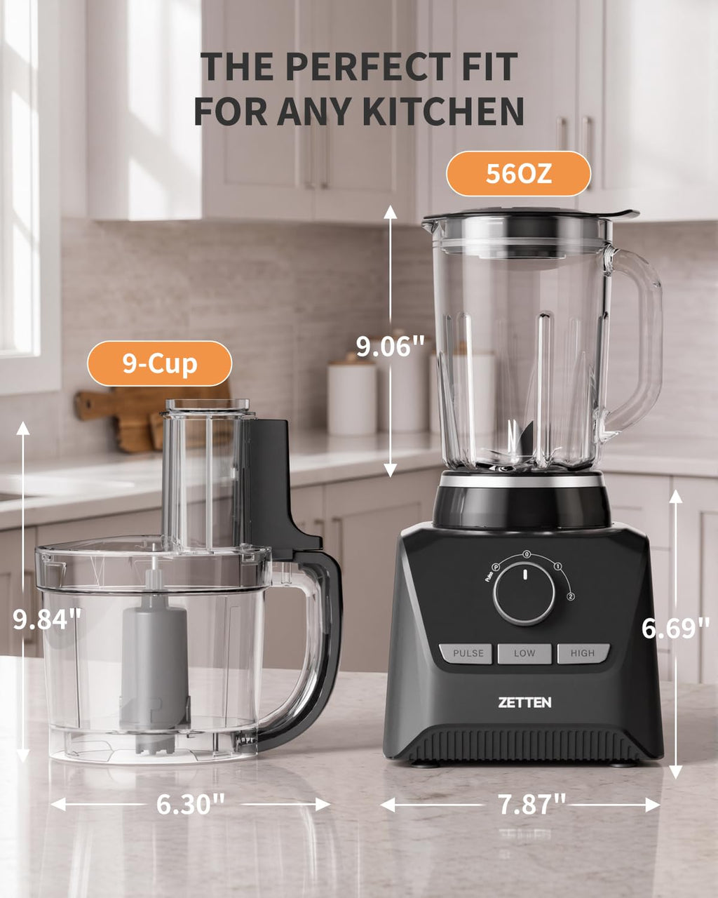 900W Black Food Processor & Blender Combo J156