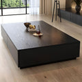 Black Wooden Coffee Table with Storage Drawers L632235