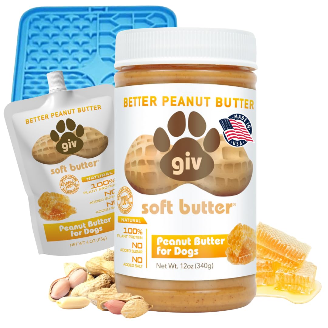All Natural Peanut Butter 12oz Jar, 4oz Pouch & Lick Mat S208126