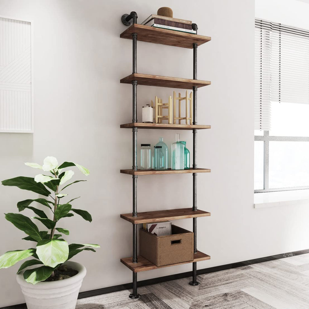 Industrial Pipe 6 Tier Bookshelf F20346