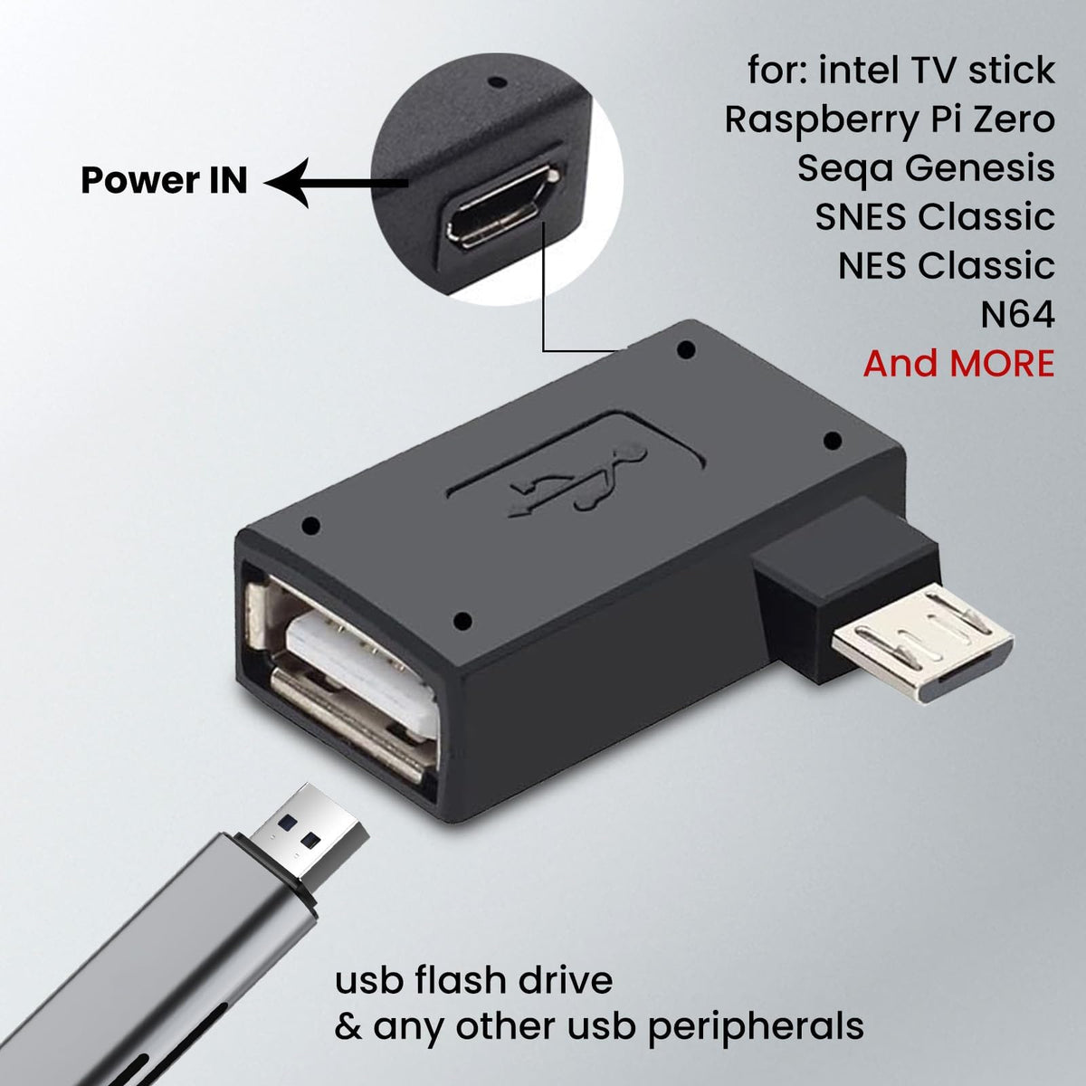 3 Pack Micro USB to USB OTG Cable Adapter E503
