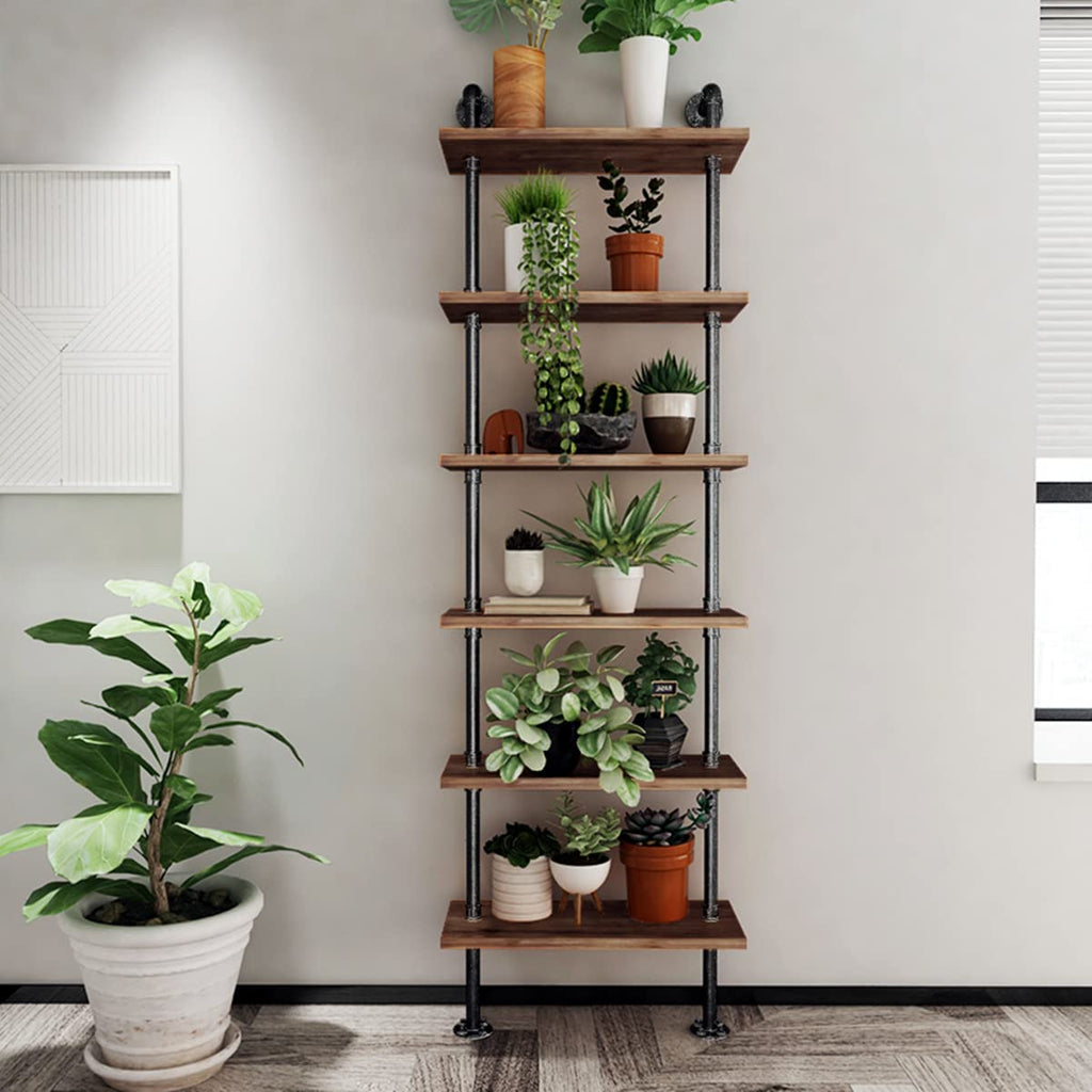 Industrial Pipe 6 Tier Bookshelf F20346