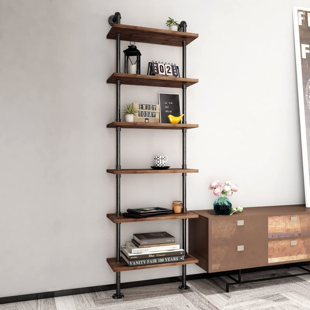 Industrial Pipe 6 Tier Bookshelf F20346