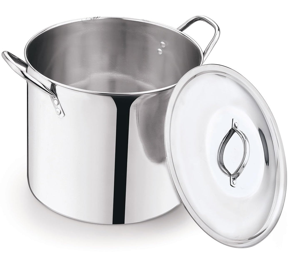 12 Quart Stainless Steel Stock Pot with Metal Lid W377666
