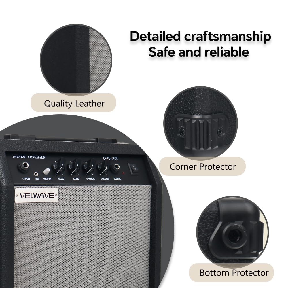 20W Black Portable Electric Guitar Amplifier F301