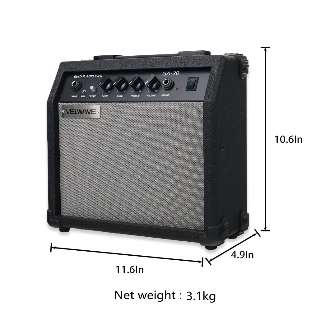 20W Black Portable Electric Guitar Amplifier F301