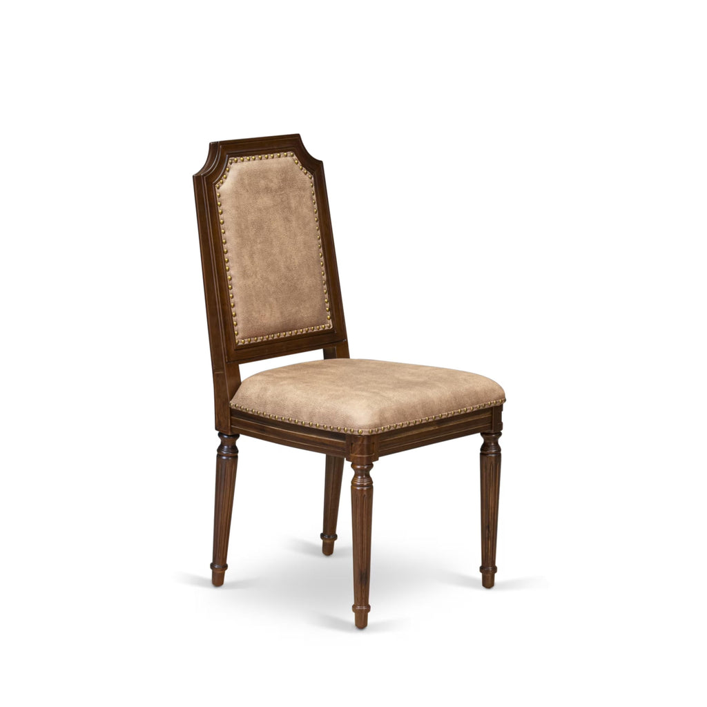 9 Piece Dining Table Set with 8 Beige Polyester Fabric Chairs O97310