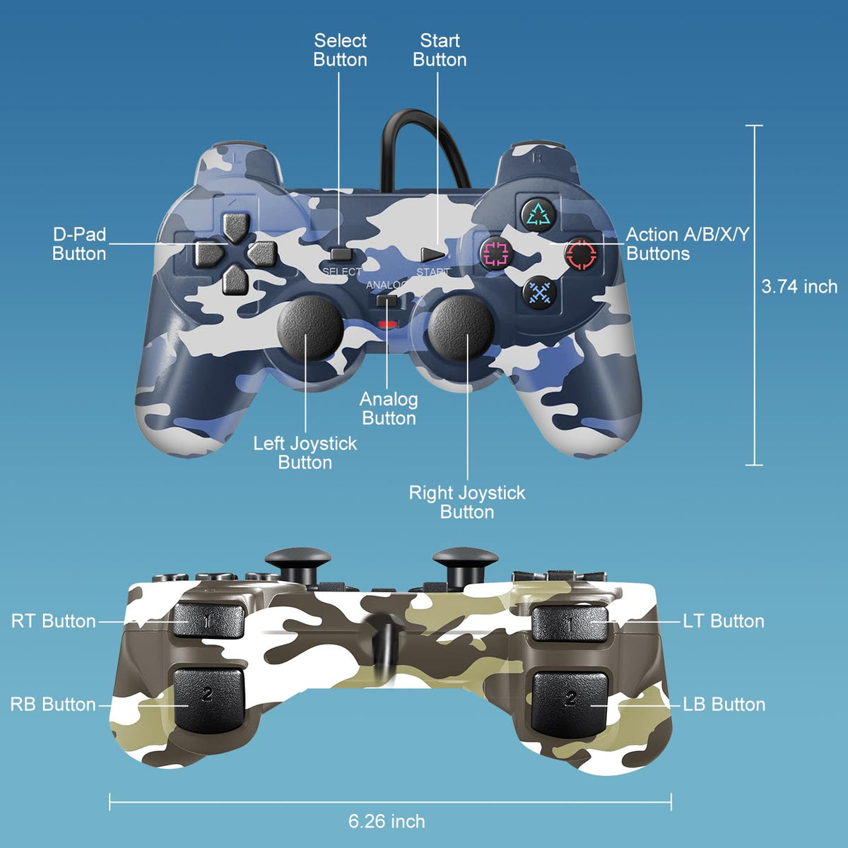 2 Packs Wired Controller H51396