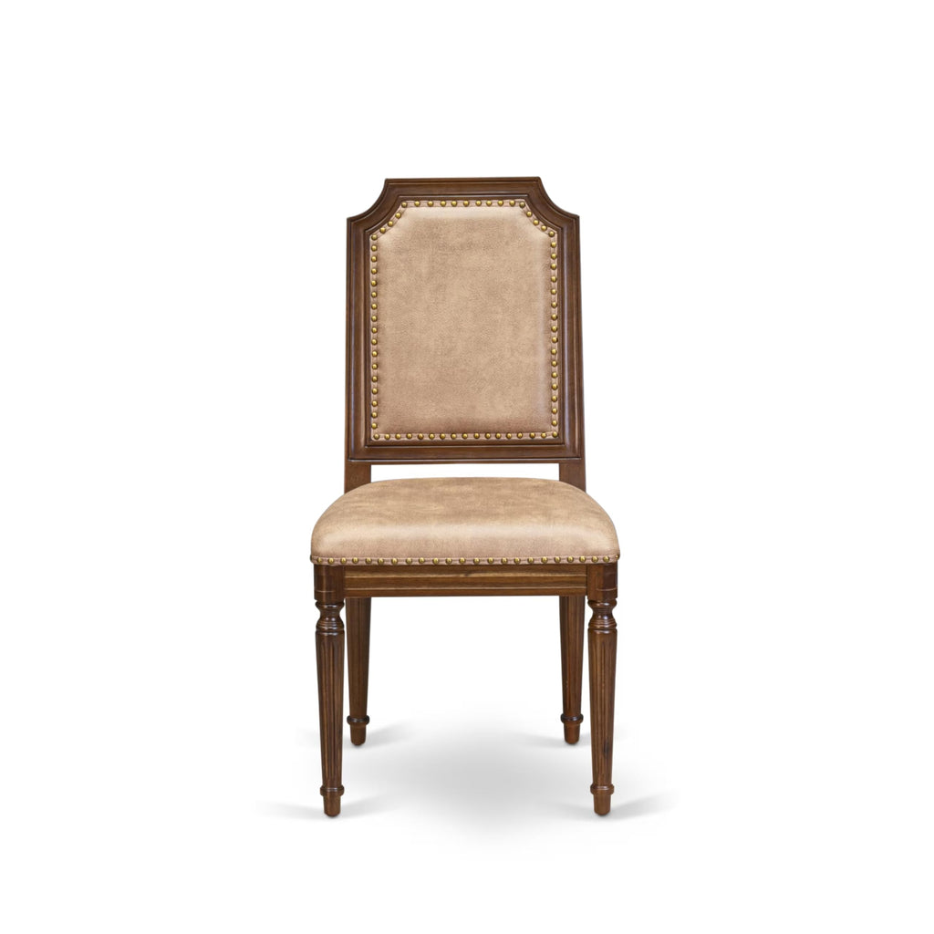 9 Piece Dining Table Set with 8 Beige Polyester Fabric Chairs O97310