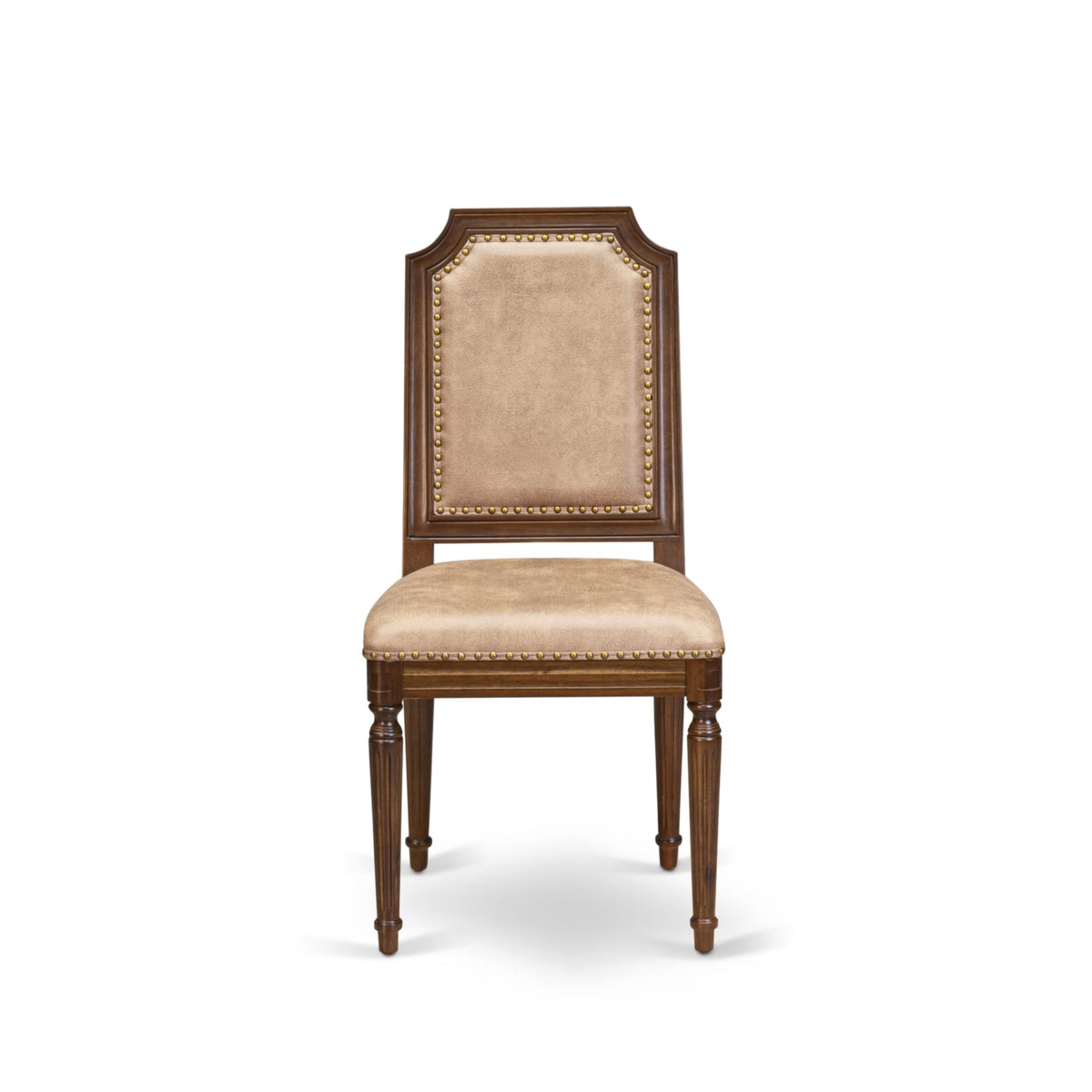 9 Piece Dining Table Set with 8 Beige Polyester Fabric Chairs O97310