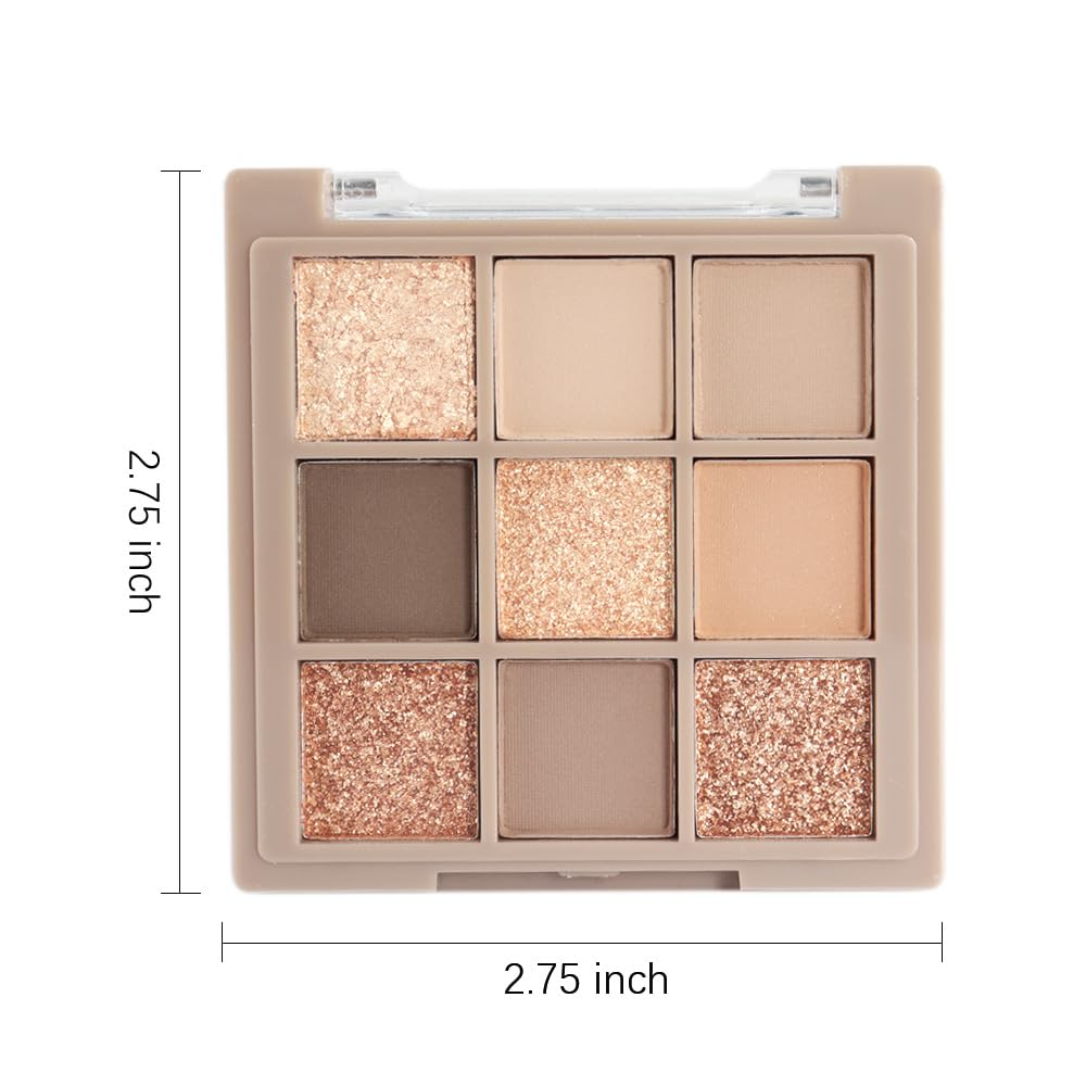 9 Colors Gold Matte Shimmer Vegan Eyeshadow Palette B58854