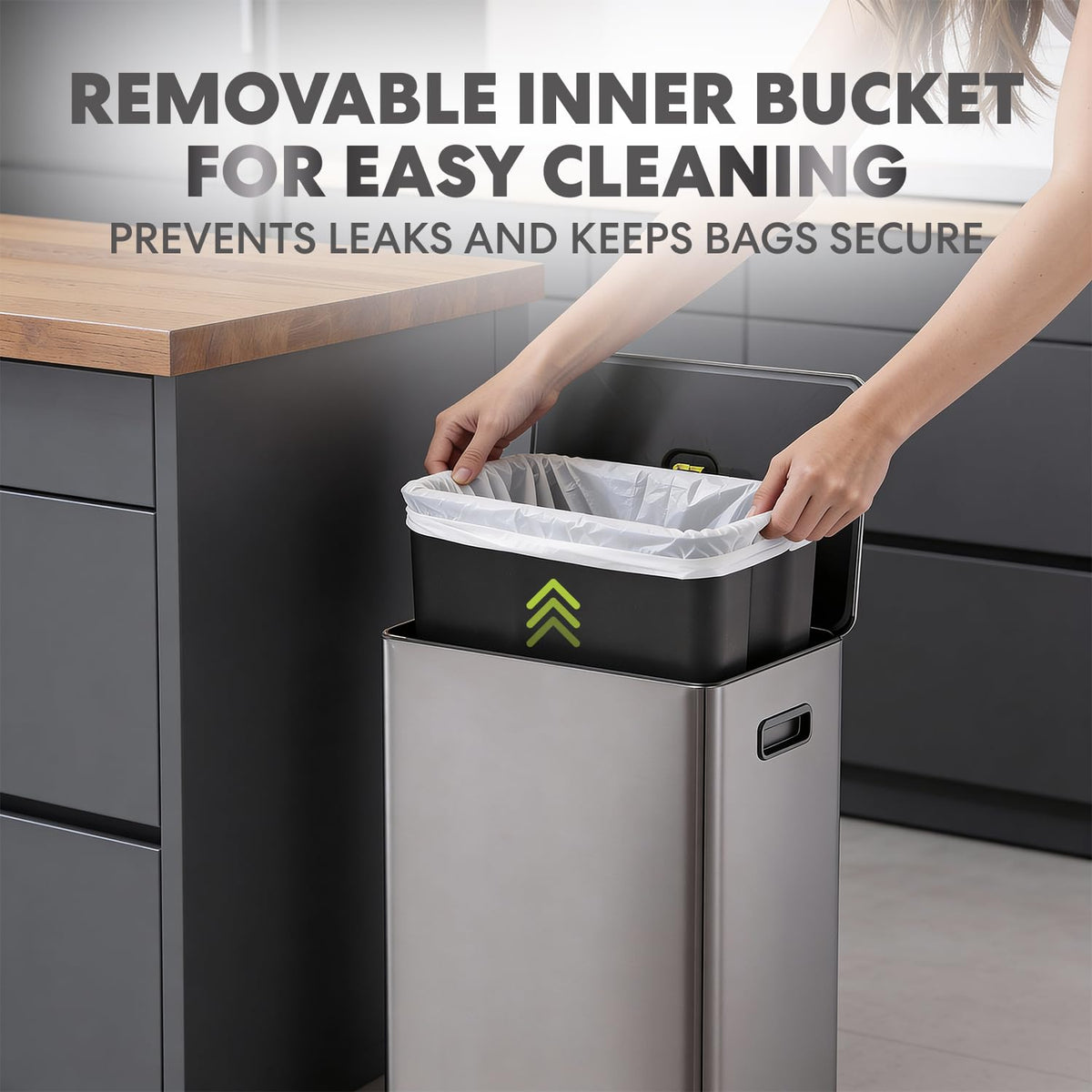 16 Gallon Stainless Steel Step Trash Can V693