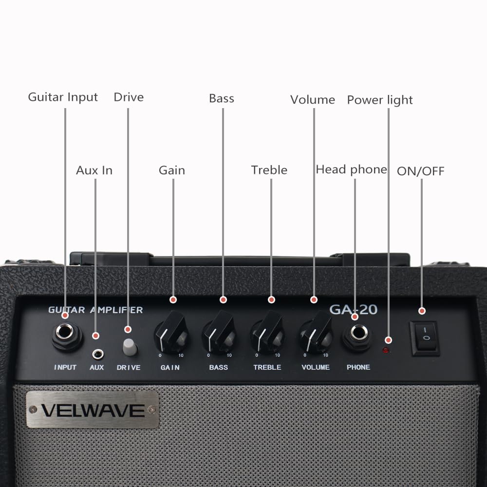 20W Black Portable Electric Guitar Amplifier F301