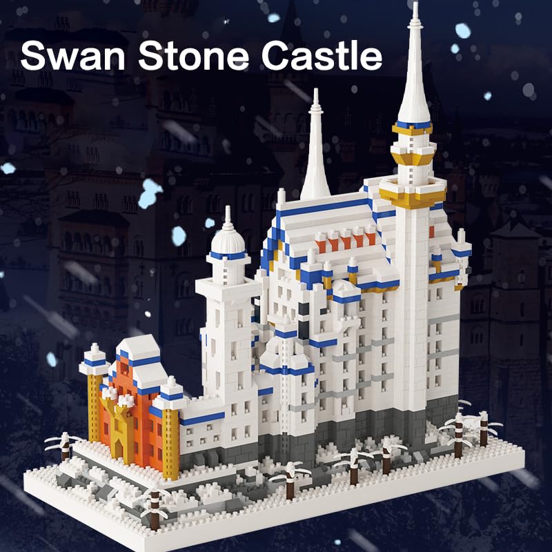 2801Pcs Swan Castle Architecture Micro Building Bricks Model Kit L3966