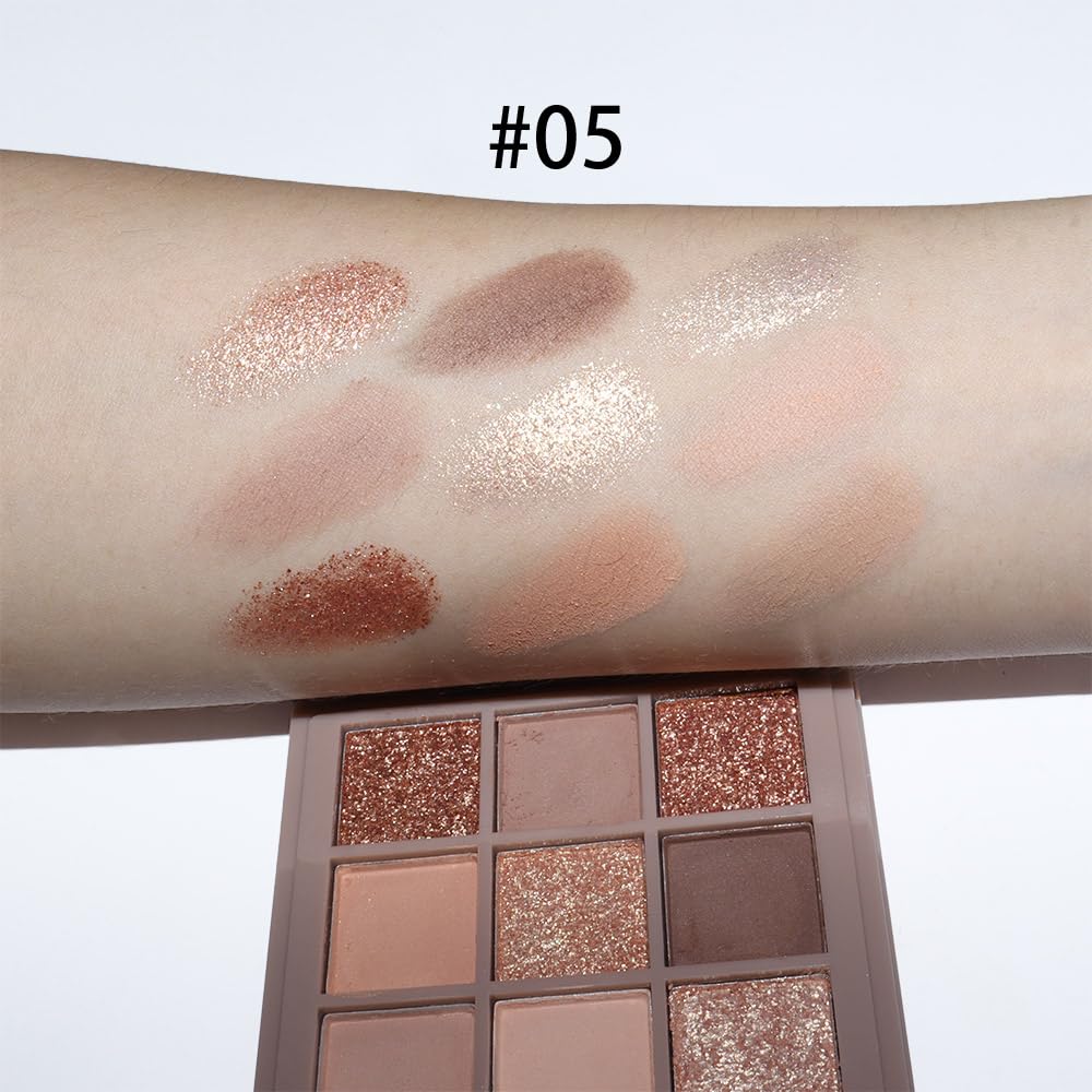 9 Colors Gold Matte Shimmer Vegan Eyeshadow Palette B58854