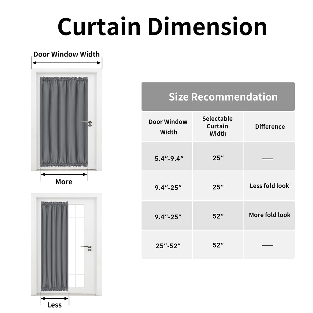 Blackout Door Curtains 1 Panel Gray V193