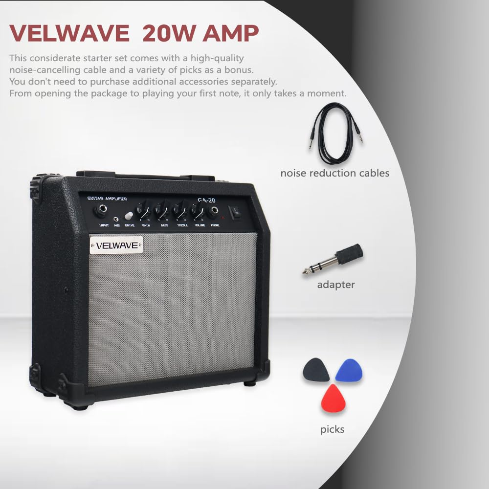 20W Black Portable Electric Guitar Amplifier F301