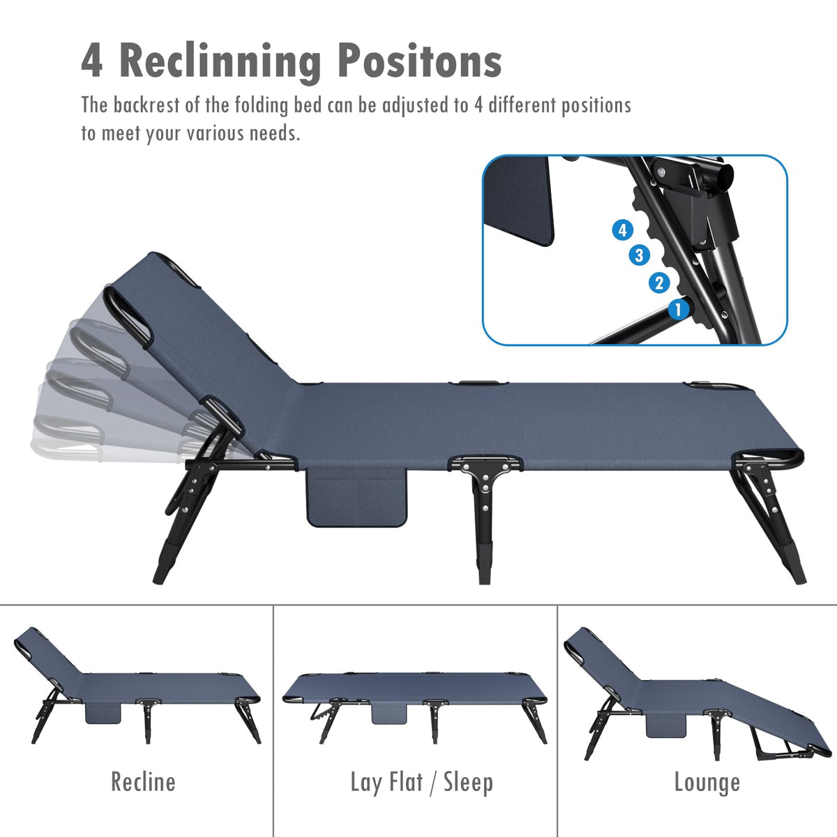 Folding Camping Cot with Pad E97920