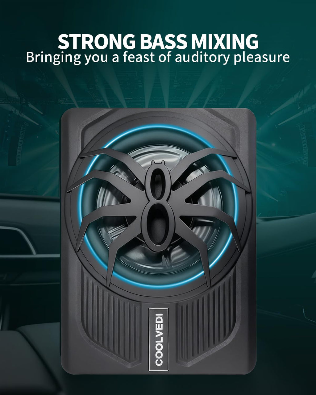 10" 1600W Slim Under Seat Powered Car Subwoofer H672