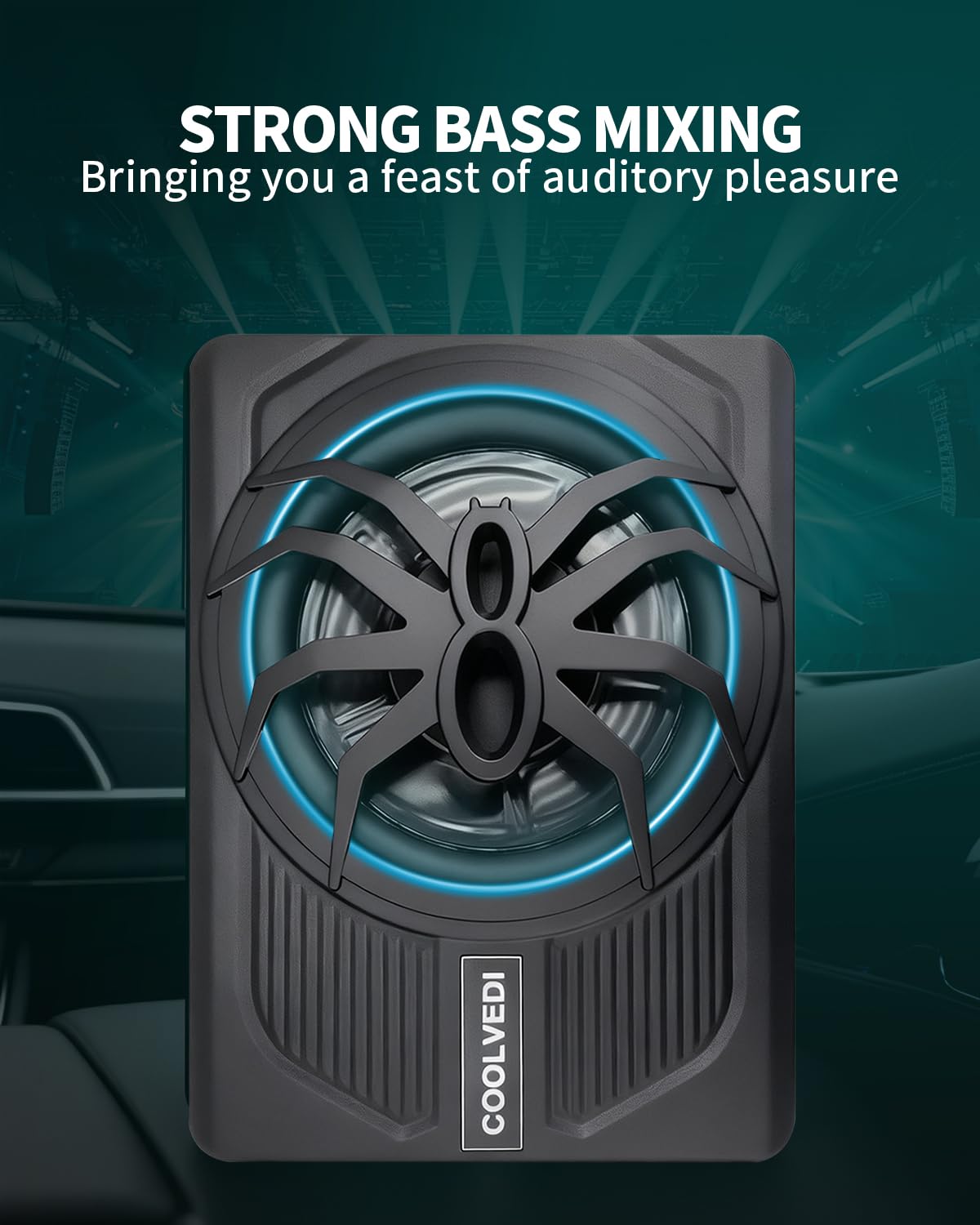 10" 1600W Slim Under Seat Powered Car Subwoofer H672
