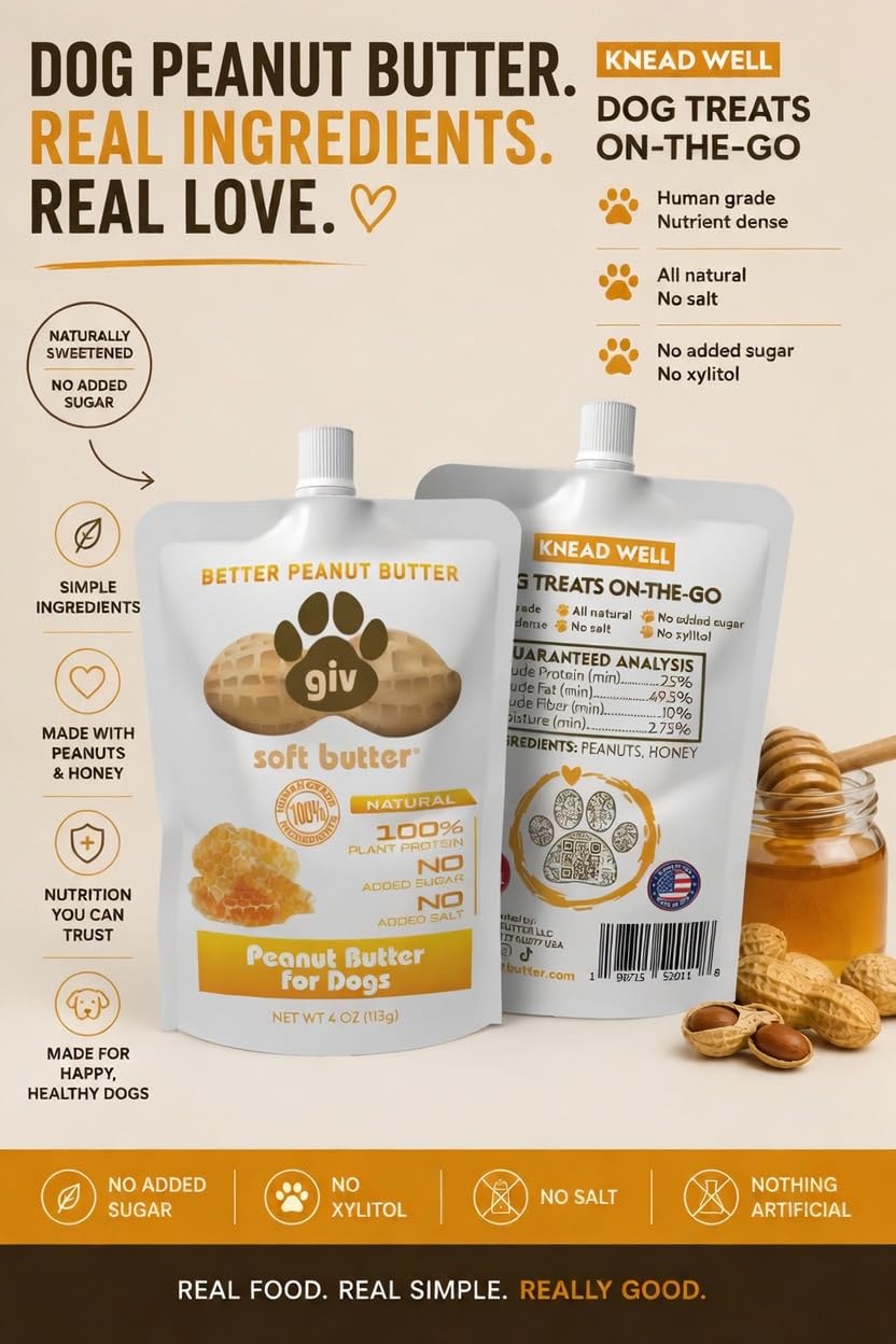 All Natural Peanut Butter 12oz Jar, 4oz Pouch & Lick Mat S208126