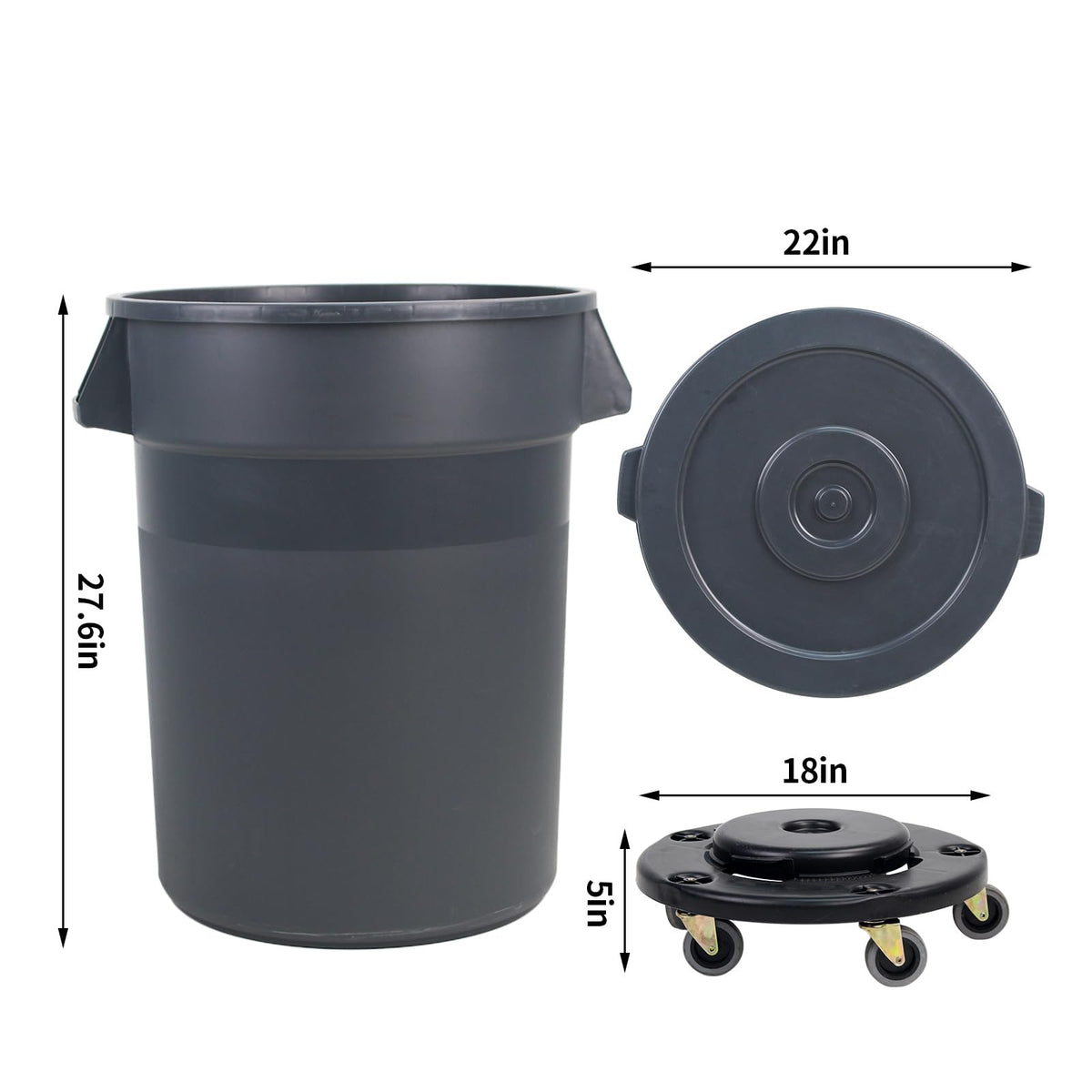 32 Gallon Outdoor Trash Can with Wheels C681644