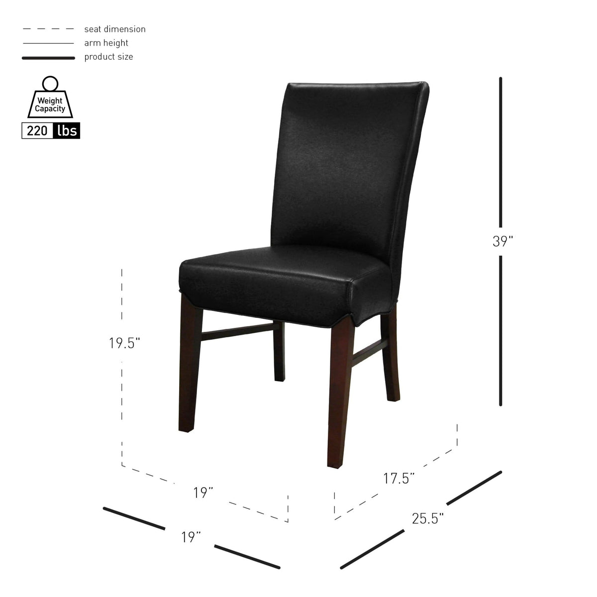 Bonded Leather Chair Set of 2 G897