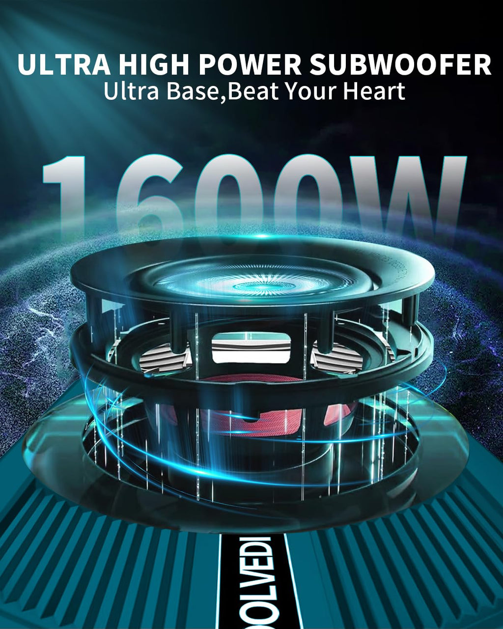 10" 1600W Slim Under Seat Powered Car Subwoofer H672