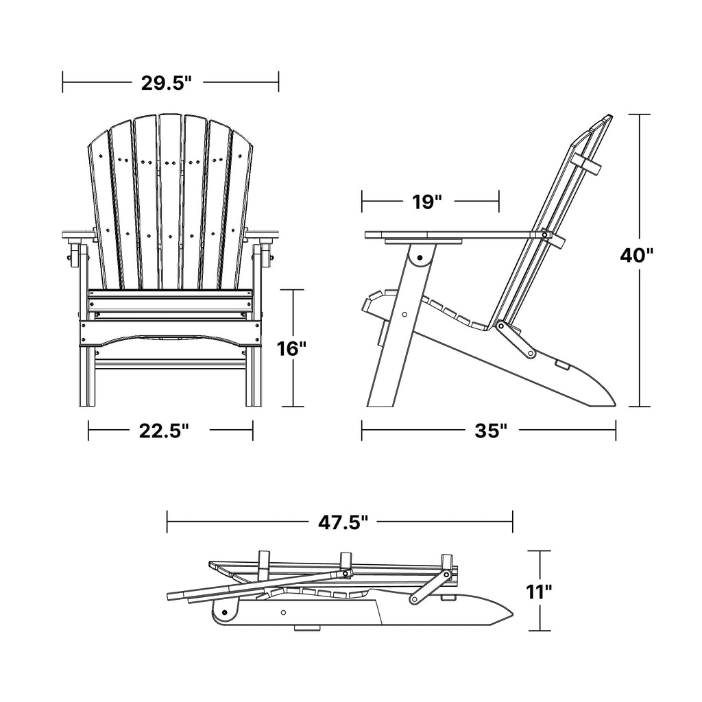Aruba Blue Folding Adirondack Chair Q6046