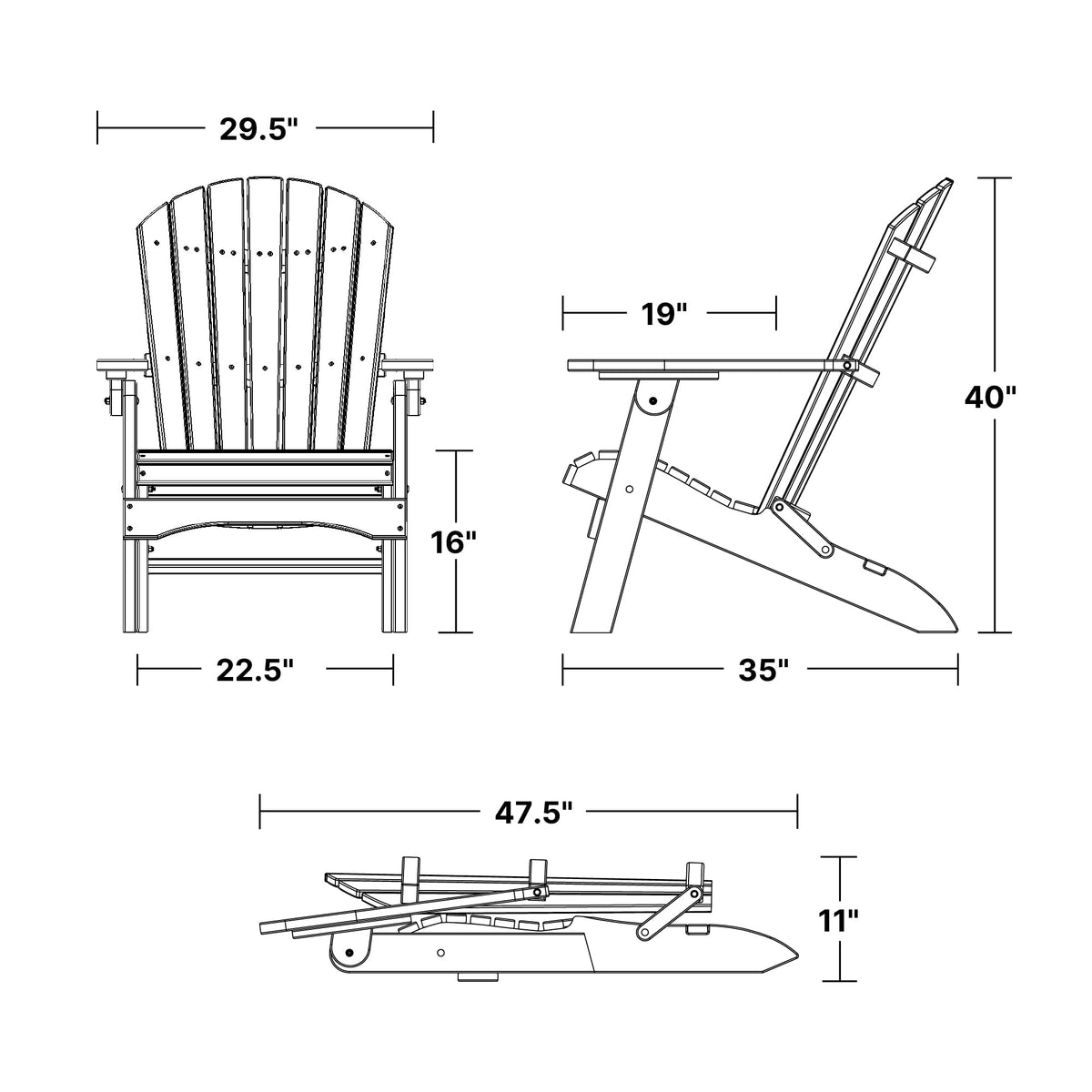 Aruba Blue Folding Adirondack Chair Q6046