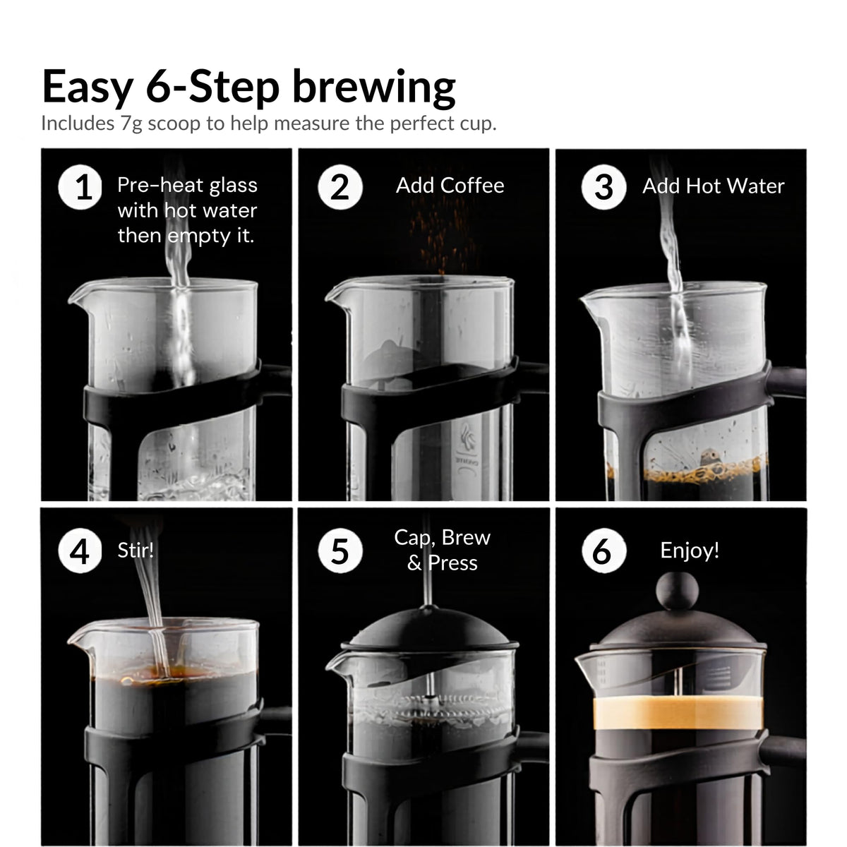 French Press Coffee Maker 12oz Black B528