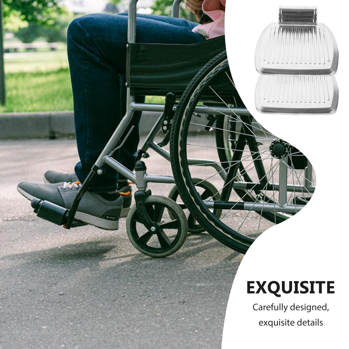 Heavy Duty Wheelchair Footrest Replacement Pair Aluminum Alloy U443
