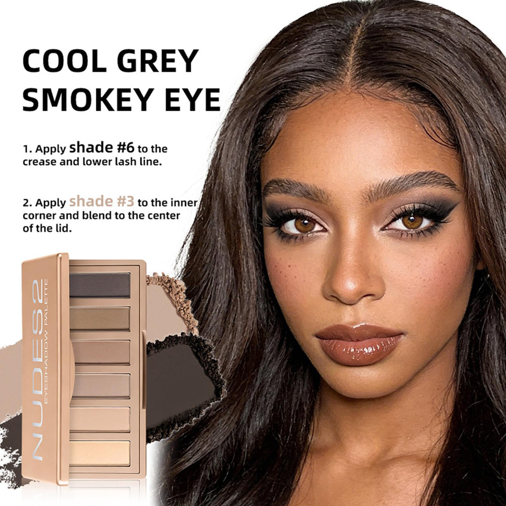 Matte Neutral Mini Eyeshadow Palette with Brush X7041