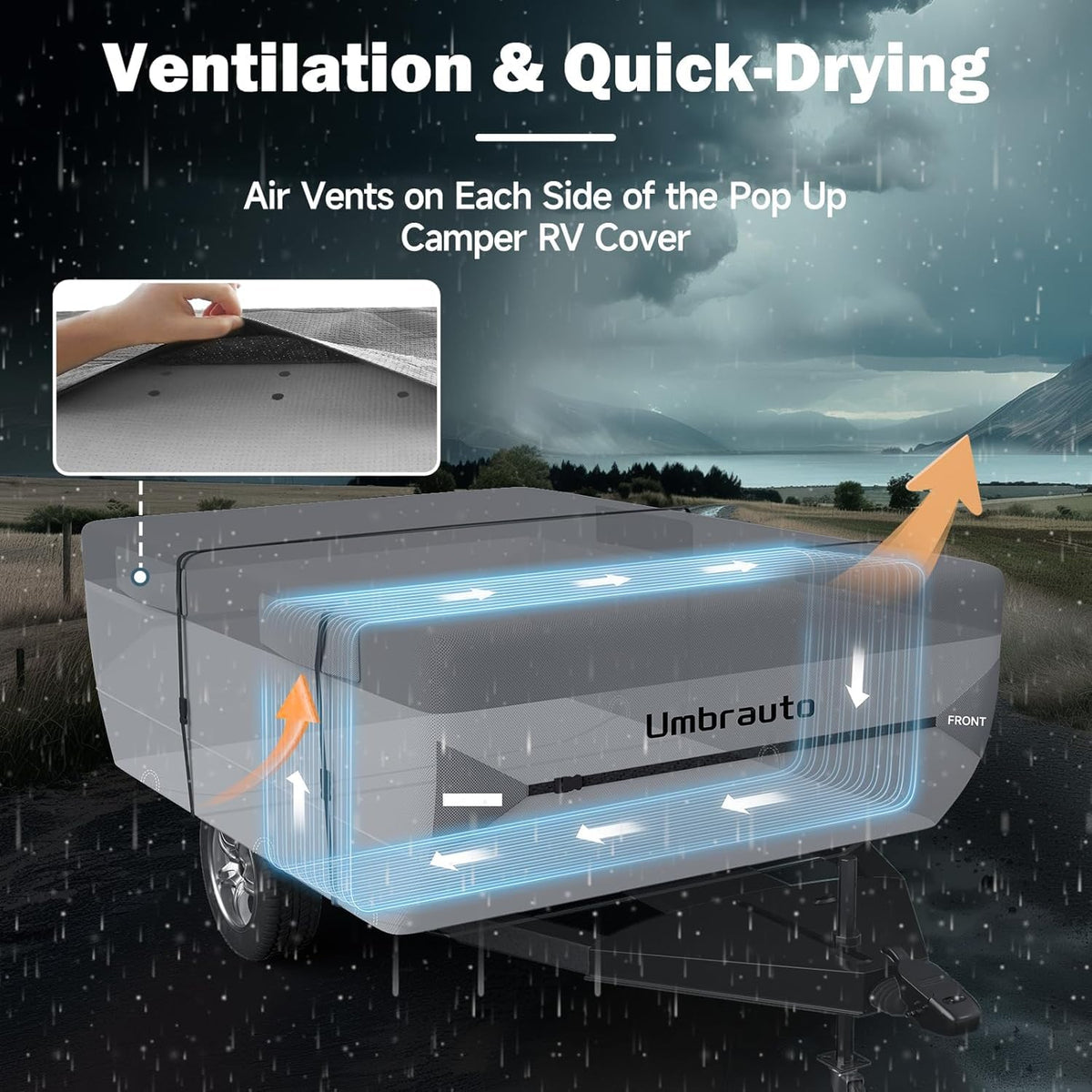 Pop Up Folding Camper Cover 7 Layers 3000mm Waterproof Polypropylene P5964