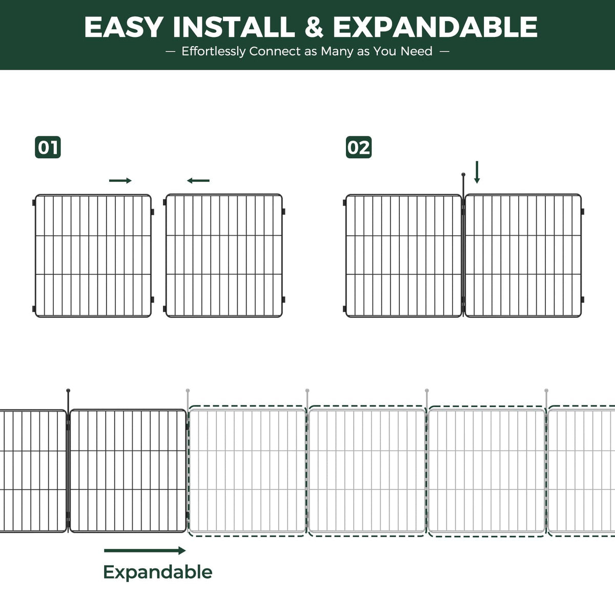 32" H 16 Panels Dog Playpen X95008