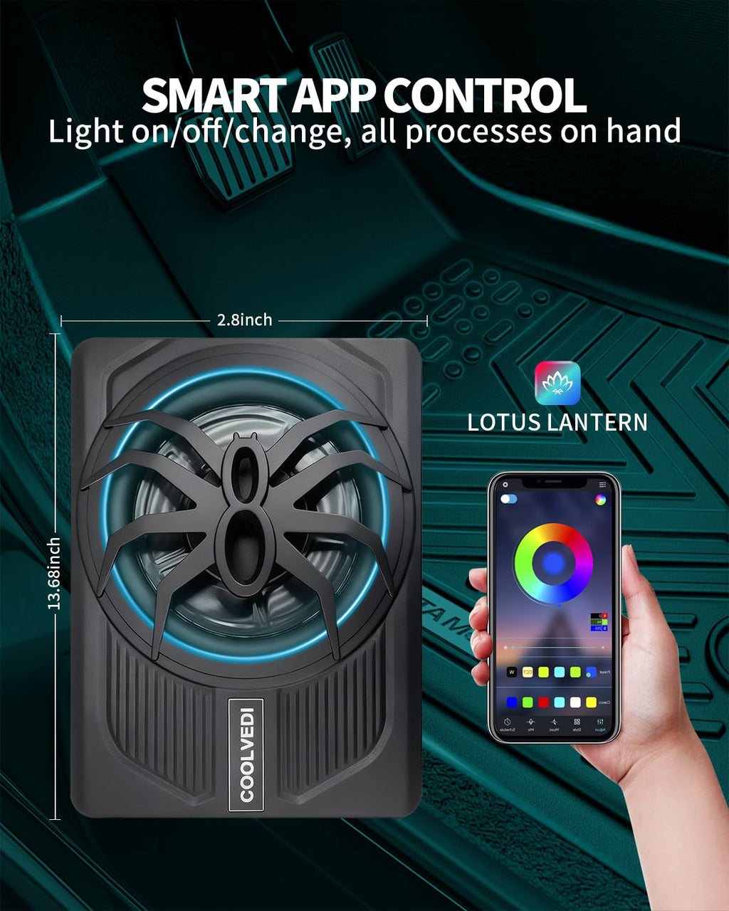 10" 1600W Slim Under Seat Powered Car Subwoofer H672