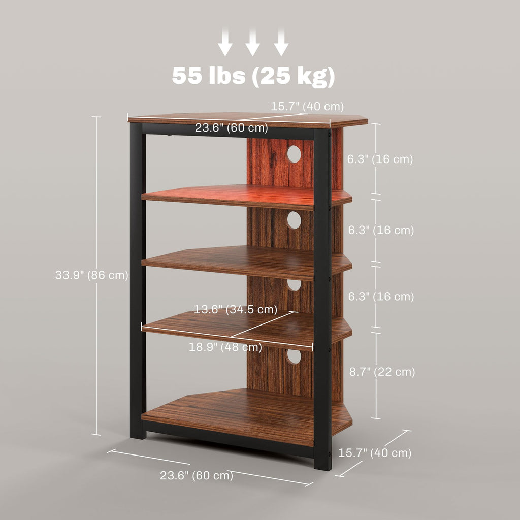 Brown 4-Tier Media Stand T262532