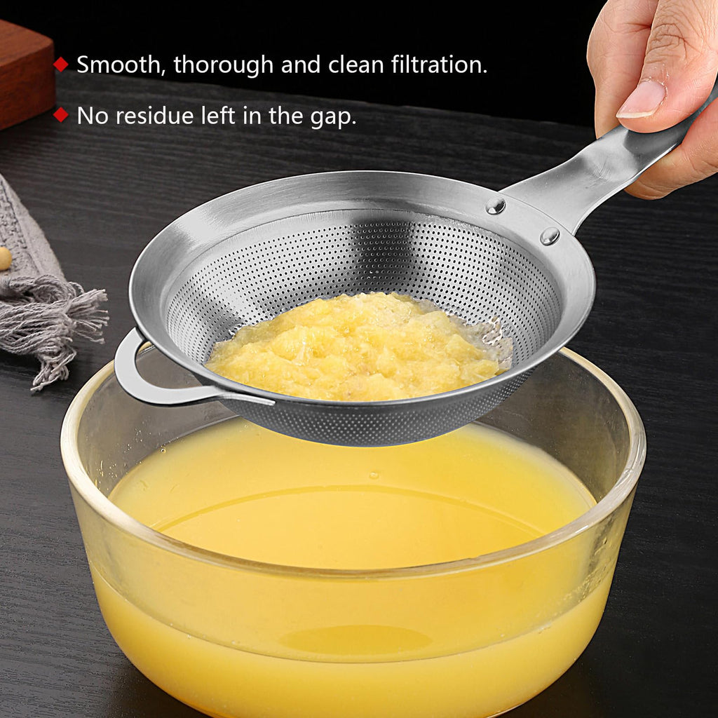Fine Mesh Stainless Steel Colander Strainer with Handle Set of 2 K2775