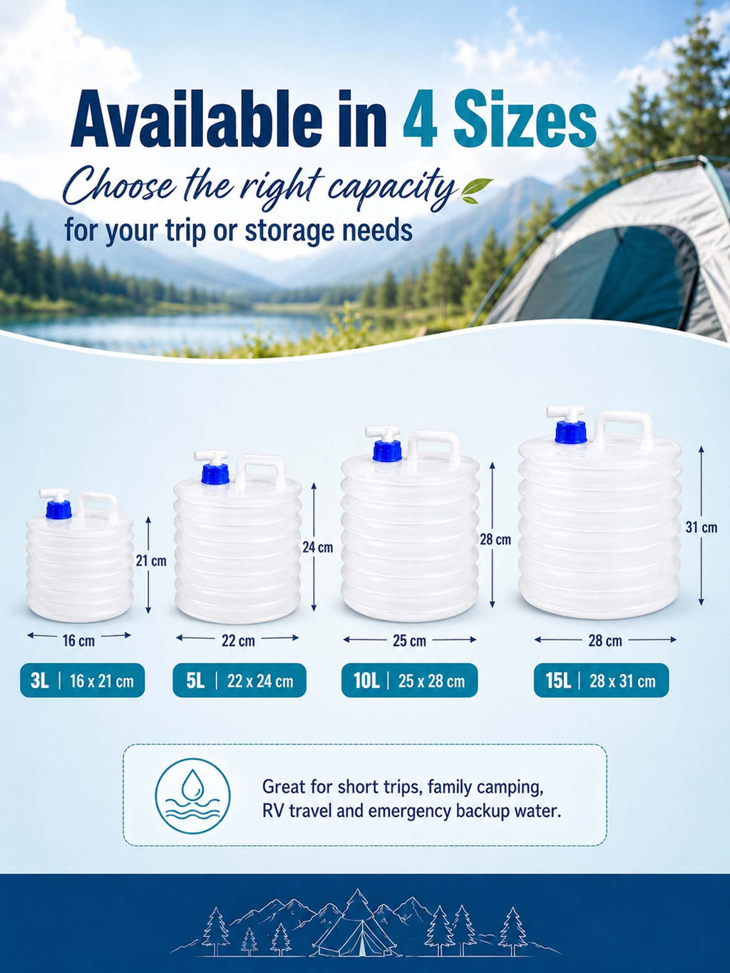Collapsible 10L Water Container with Spigot O936
